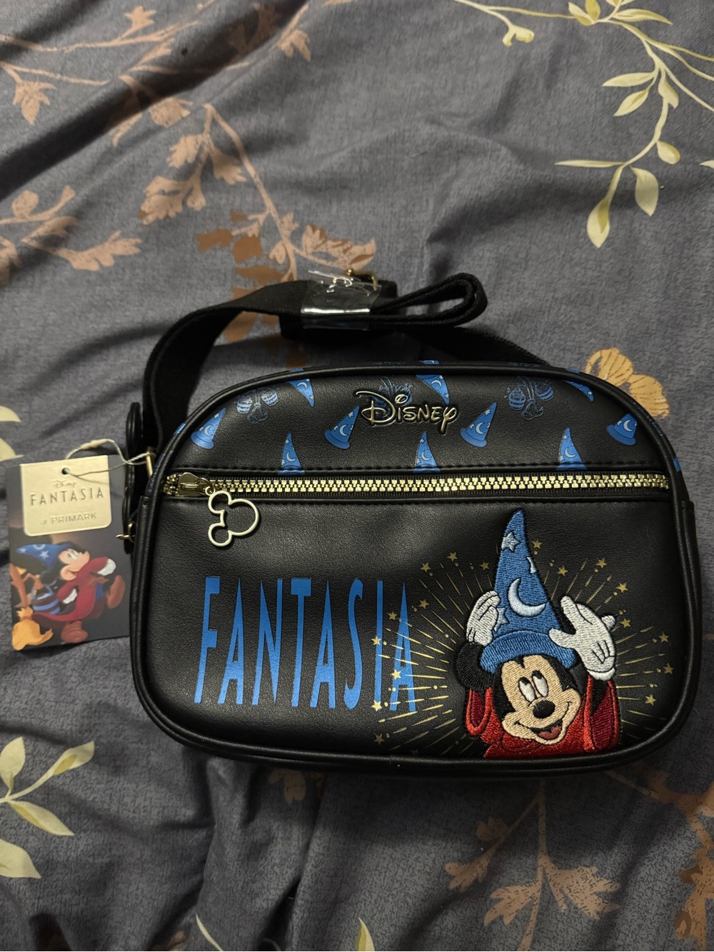 Disney Black & Blue Fantasia Sorcerer Mickey Crossbody Bag